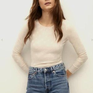 Mango Polka Dot Bodysuit, Cream, S